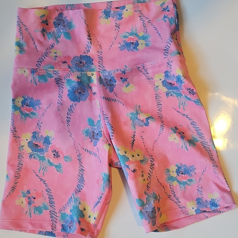 Love Shack Fancy Women's Pink X Beach Riot Hibiscus Bike Short Size S